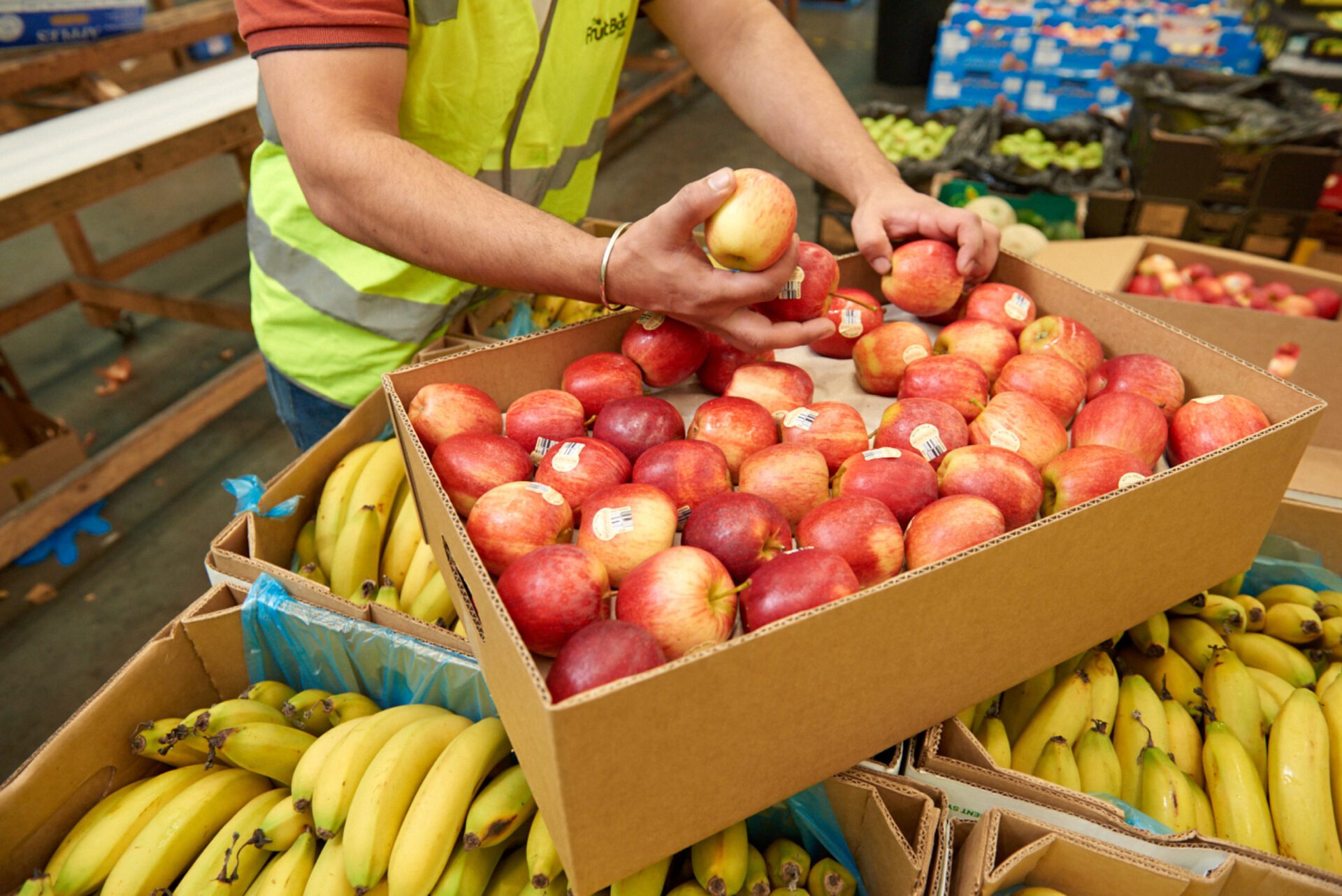 Bulk fresh produce in crates